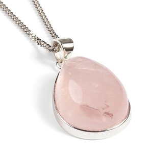 Fabulous Rose Quartz Necklace Natural Designer Gemstone 16 40cm