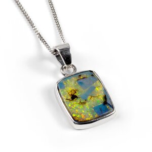 Monarch Opal Necklace In Silver 16 42cm