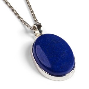 Oval Lapis Lazuli Necklace Natural Designer Gemstone 16 42cm