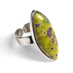 Atlantisite Stichtite Adjustable Statement Ring Natural Designer Gemstone Default Title