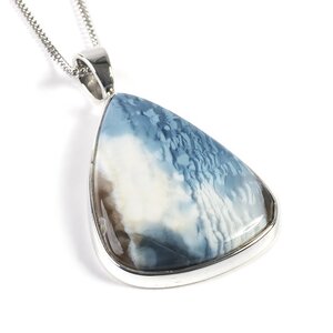 Stunning Blue Opal Necklace Natural Designer Gemstone 22 55cm