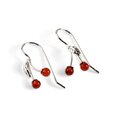 Click to view product details and reviews for Sweet Cherry Hook Earrings In Silver And Amber Default Title.