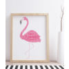 Personalised Pink Flamingo Word Art Picture Print Gift
