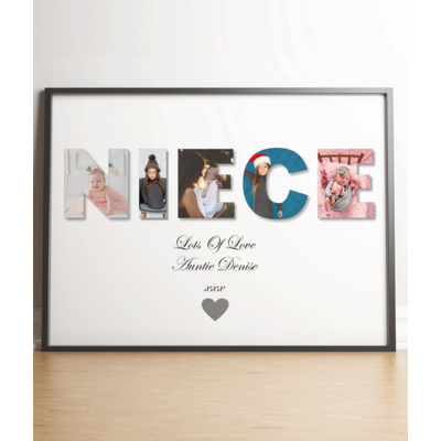 Personalised NIECE Photo Gift Print