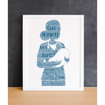 Personalised Midwife Word Art Gift