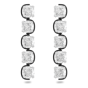 Swarovski Harmonia Drop Earrings Cushion Cut Floating Crystals White 5600043