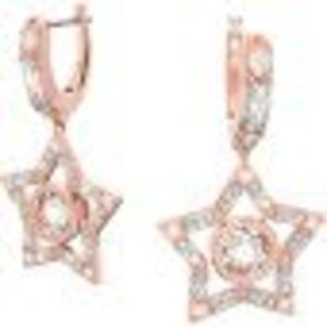 Swarovski Stella Hoop Earrings White Rose Gold Tone Plated 5617769