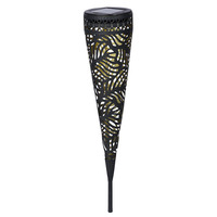 Solar Powered LED Garden Torch Light with Leaf Patter - Single
