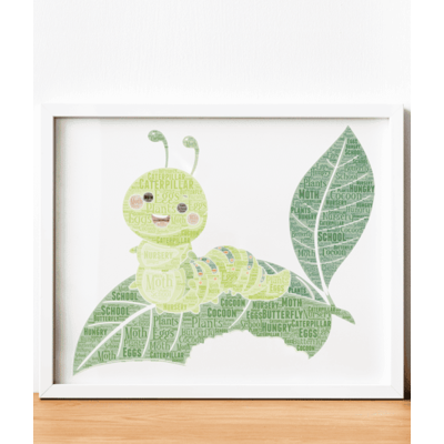 Personalised Caterpillar Word Art Picture