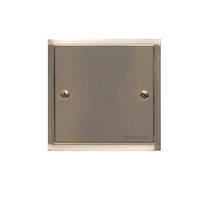 M Marcus Electrical Elite Stepped Plate Single Section Blank Plate, Antique Brass - S91.931 ANTIQUE BRASS