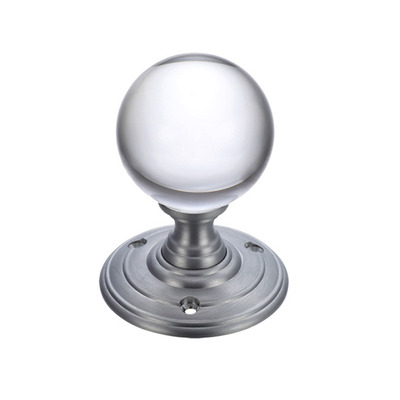 Zoo Hardware Fulton & Bray Clear Glass Ball Mortice Door Knobs, Satin Chrome - FB300SC (sold in pairs) SATIN CHROME