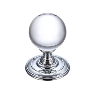 Zoo Hardware Fulton & Bray Clear Glass Ball Mortice Door Knobs, Polished Chrome - FB300CP (sold in pairs) POLISHED CHROME