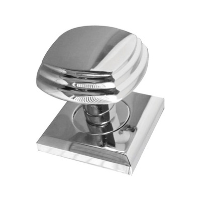 Frelan Hardware Tiered Square Mortice Door Knob On Square Rose, Polished Chrome - JV74PC (sold in pairs) POLISHED CHROME