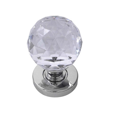 Frelan Hardware Faceted Glass Mortice Door Knob, Polished Chrome - JH5255PC (sold in pairs) POLISHED CHROME