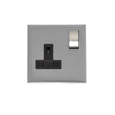 M Marcus Electrical Winchester Single 13 AMP Switched Socket, Satin Chrome - W03.240.SCBK SATIN CHROME