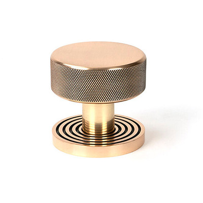 From The Anvil Brompton Beehive Rose Mortice/Rim Knob Set, Polished Bronze - 46792 (sold in pairs) POLISHED BRONZE - BEEHIVE ROSE