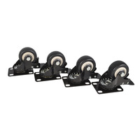 4x Castor Wheels Breaked Inc Fixings for Cobra Case Metal Racks - Pack of 4