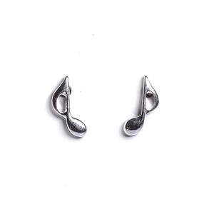 Music Note Stud Earrings In Silver Default Title