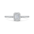 Click to view product details and reviews for Emerald Cut Diamond Halo Ring 057ct.