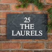 Slate House Sign 3 line 40.5 x 25.5cm - smooth slate