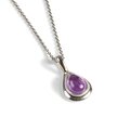 Click to view product details and reviews for Classic Teardrop Necklace In Silver And Amethyst 16 42cm.