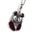 Click to view product details and reviews for Panda Necklace In Silver And Cherry Amber 16 42cm.
