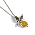 Click to view product details and reviews for Juicy Lemon Necklace In Silver And Amber 16 42cm.