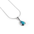 Click to view product details and reviews for Classic Teardrop Necklace In Silver And Turquoise 16 42cm.