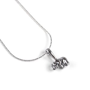 Tiny Elephant Necklace In Silver 16 42cm