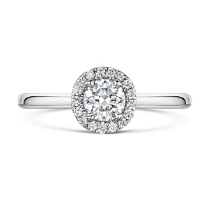 Brilliant Cut Diamond Halo Ring 070cts