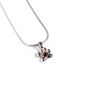 Click to view product details and reviews for Paw Print Necklace In Silver And Amber 22 56cm.