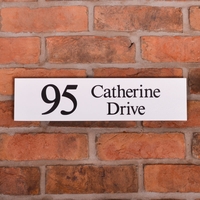 Granite Address Sign 40.5 x 10cm with sandblasted and painted