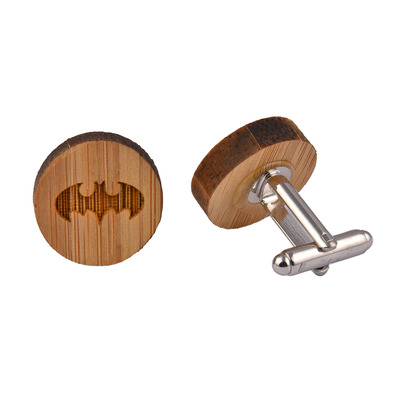 Wooden Cufflinks Batman Logo
