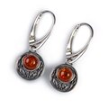 Click to view product details and reviews for Celtic Circle Earrings In Silver And Amber Default Title.