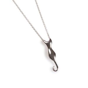 Miniature Cat Necklace In Silver 18 455cm