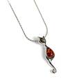Click to view product details and reviews for Cat Necklace In Silver And Amber 16 42cm.