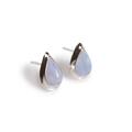 Click to view product details and reviews for Teardrop Stud Earrings In Silver And Blue Lace Agate Default Title.