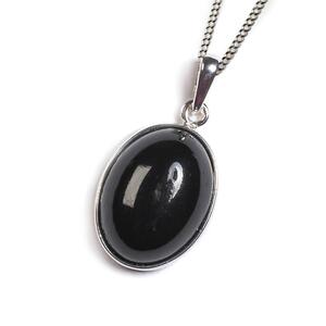 Classic Oval Necklace In Silver And Amber Green 16 42cm