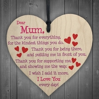 Wooden sign - Dear Mum (1pc)