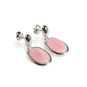 Pastel Pink Single Drop Earrings Set In Silver Default Title