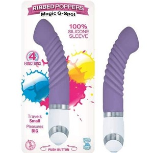 Ribbed Silicone G-Spot Mini Vibrator Purple