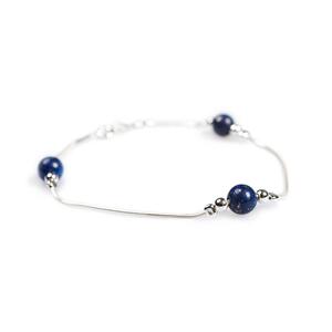 Bead Bracelet In Silver And Lapis Lazuli Default Title