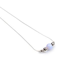 Delicate Single Stone Necklace In Silver And Blue Lace Agate Default Title