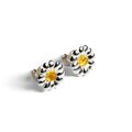 Click to view product details and reviews for Daisy Stud Earrings In Silver And Yellow Amber Default Title.