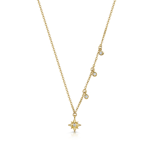 Rox Celestial Gold Vermeil Plated Star And Drop Pendant