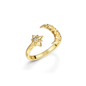 Rox Celestial Gold Vermeil Plated Moon And Star Ring P