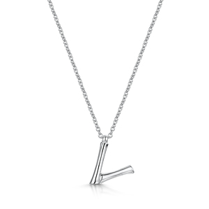 Rox Bamboo Sterling Silver Letter V Pendant