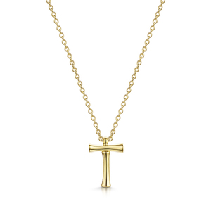 Rox Bamboo Gold Vermeil Letter T Pendant