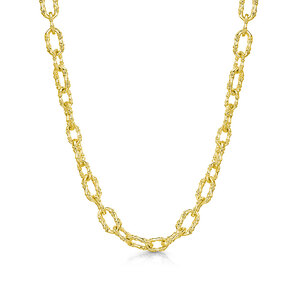 Rox Cane Yellow Oval Link Necklace