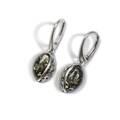 Click to view product details and reviews for Green Amber Oval Earrings In Silver Default Title.
